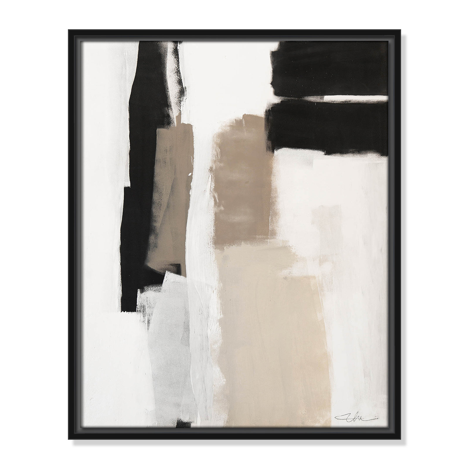 Giverny Earth Scapes II by  Print, No Mat, Black Floater Framed, 21.5" H x 17.5" W x 2" D