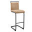2 tabourets de bar en tissu brun Tech, d'une hauteur de 42,5 po - confort moderne. Siège doux. Pieds en métal avec repose-pieds. Base antidérapante. Facile à assembler. 2 tabourets hauts de style siège. Pieds noirs robustes.