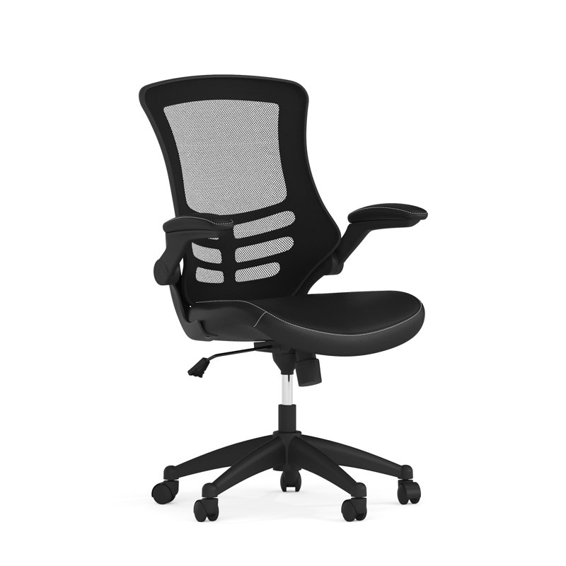 ErgoFlex 360 Black Mesh & LeatherSoft Adjustable Office Task Chair