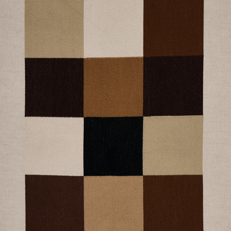 Schumacher x David Kaihoi Embroidered Tile Fabric, Strong Neutral