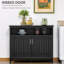 Buffet, armoire de cuisine, armoire à café avec 2 portes et tablettes réglables