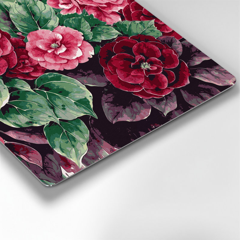 Bégonias botaniques, art mural en métal brun, H 16 po x l 16 po
