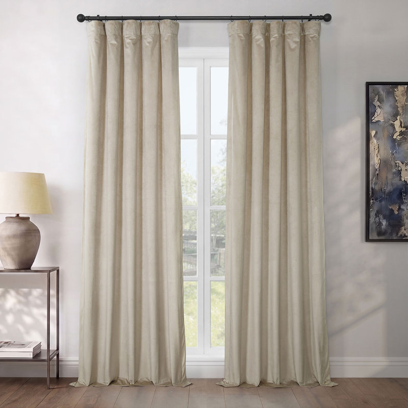 Rideaux en velours moelleux Matra pour chambre à coucher ‑ rideaux obscurcissants pour les fenêtres de salon, panneau simple