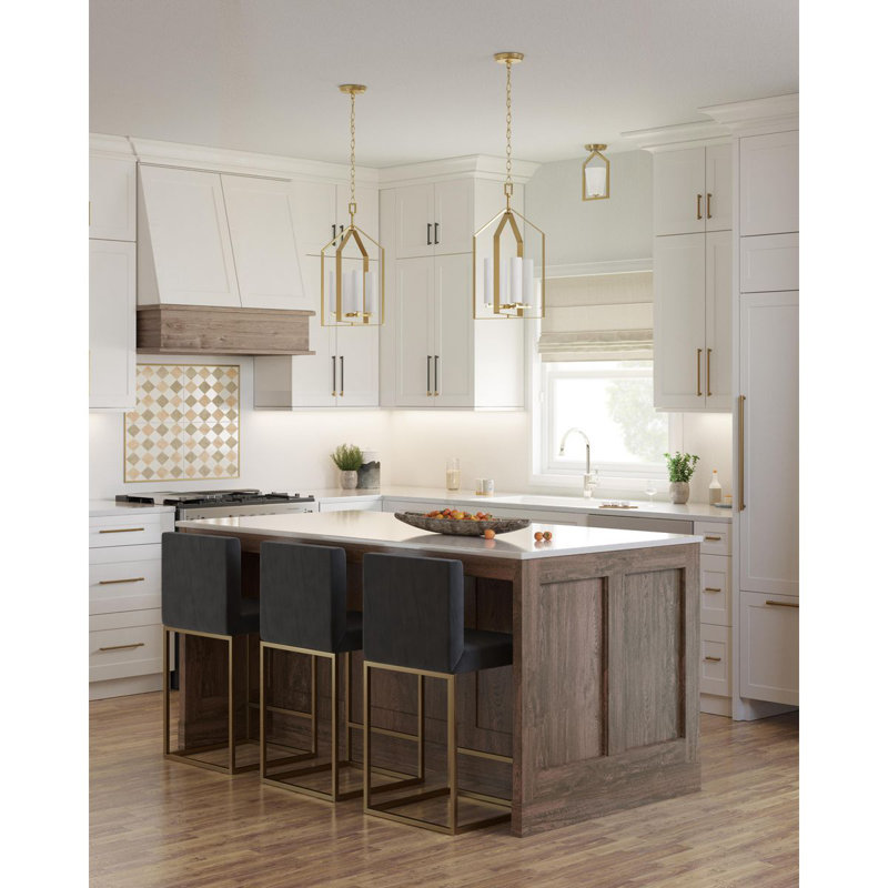 Glass Semi Flush Mount, Brushed Gold