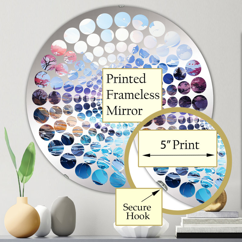 Miroir mural rond Njteh, 23,6 po x 23,6 po