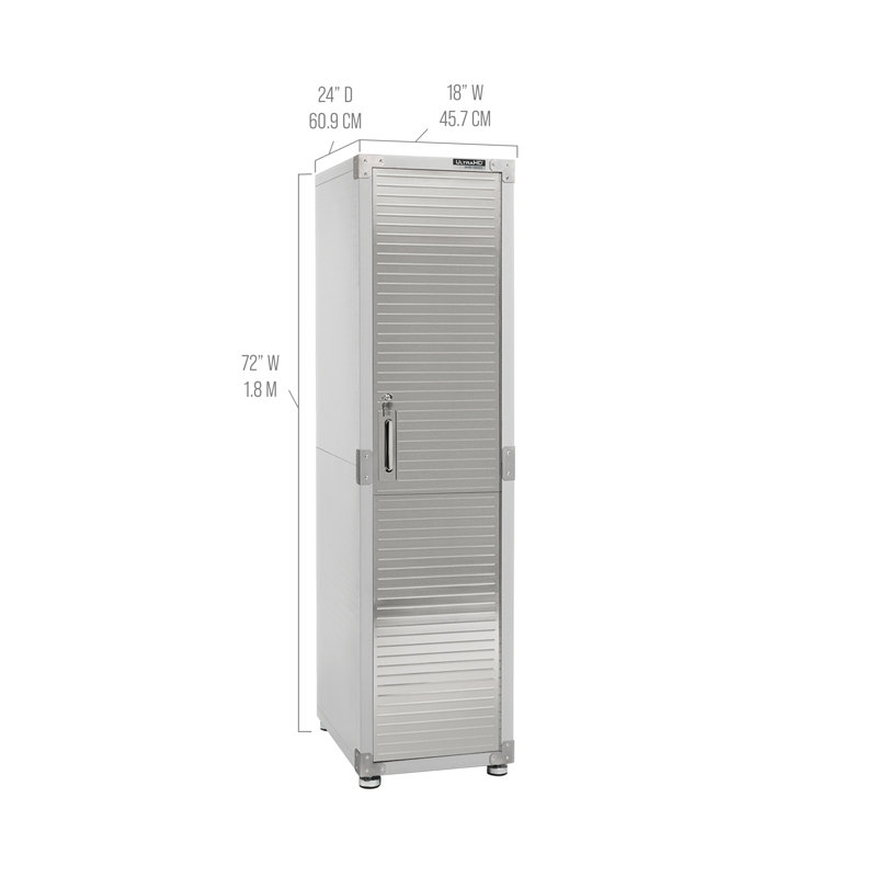 Gray Steel Lockable Office Locker with Adjustable Shelving