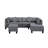 104.5" Upholstered Sofa,Chaise & Ottoman , Gray