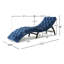 Chaise longue antique en velours bleu marine pour une expérience confortable avec base stable-345446704