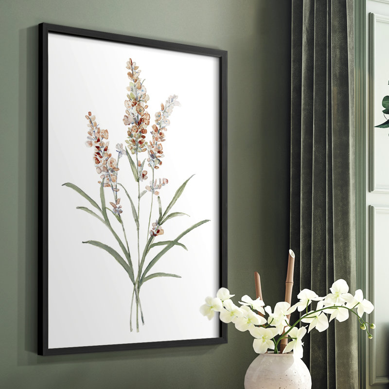 D botanique I, reproduction encadrée - bois massif, H 10 po x l 8 po, Noir