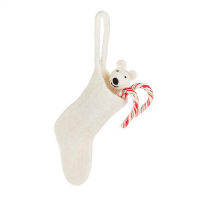 Chaussette de Noël ornement ours polaire