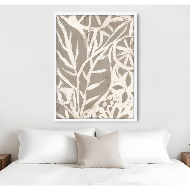 «Mudcloth Foliage I», reproduction d'art encadrée