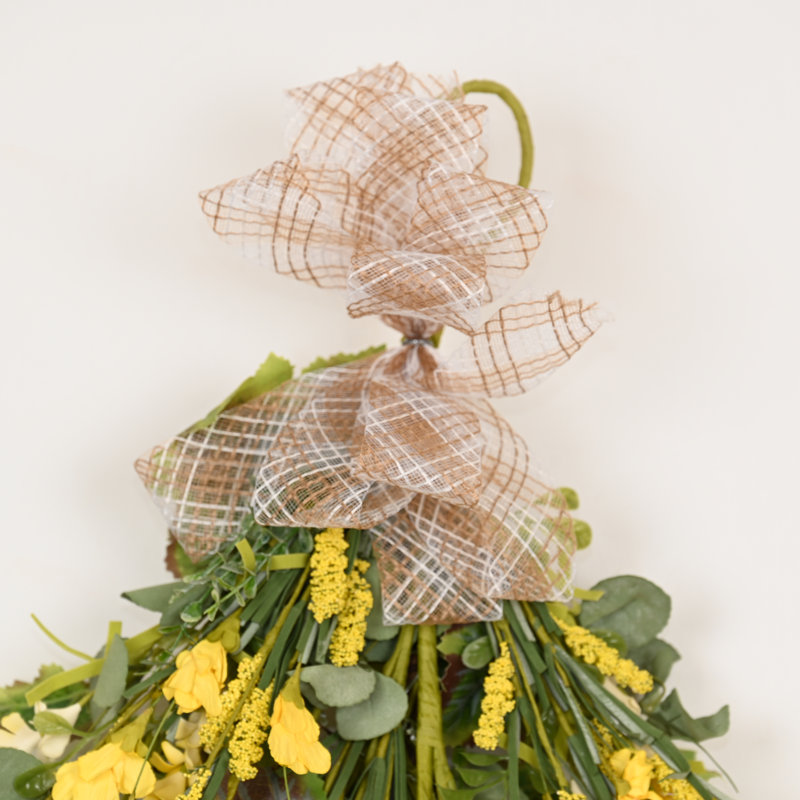 Ornement floral suspendu 26 po, Jaune