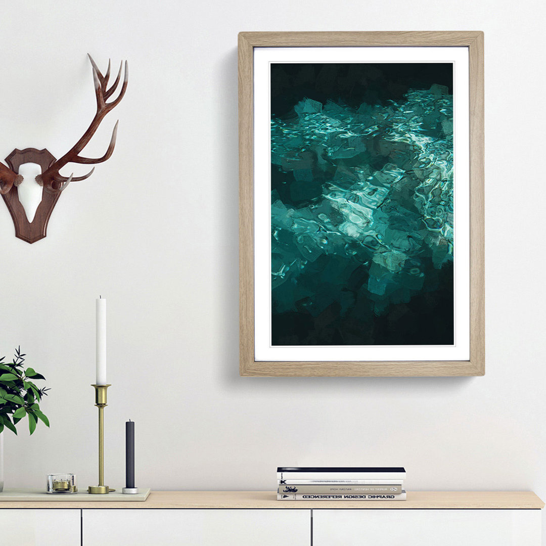 Aqua Green Ripple in Abstract - Picture Frame Graphic Art Print
