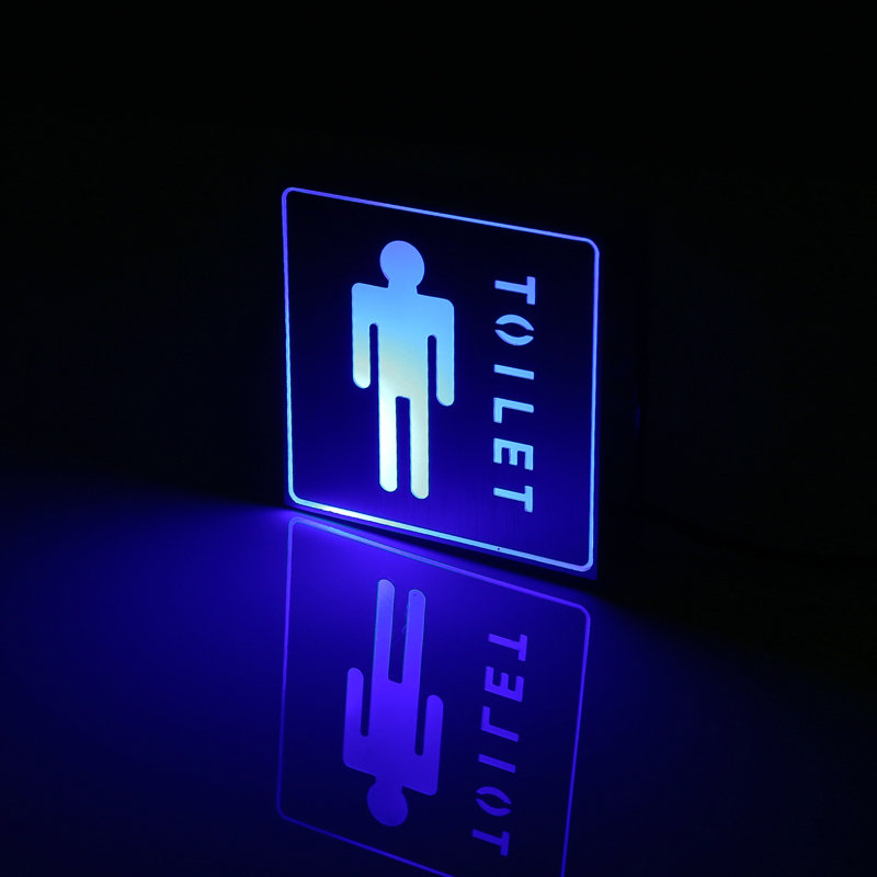 Commercial Grade LED Neon Male Toilet Light Sign, Blue Man Washroom Indication Lighting