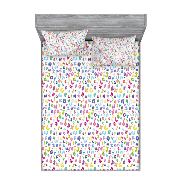 Microfiber Sheet Set, Full/Double Sheet Set with Fitted Sheet, Floral 1