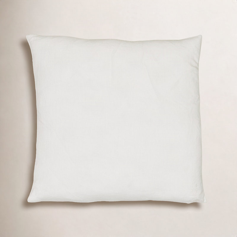 Simple Linen Pillow Cover & Insert, Ivory, Square 18"