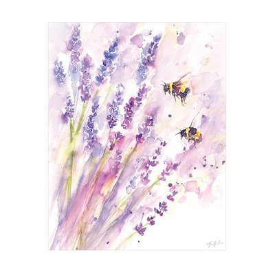 Bees & Lavender 1 Piece Painting