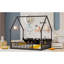 Lit maison avec rangement, lit double en bois de pin, chambre de ferme moderne