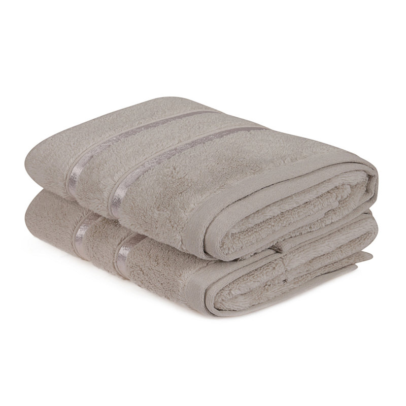 Luxury Hand Towel Set, Light Brown, 19.7 x 35.4 inches | 100% Microcotton, 18.5 oz/sq yd | Soft, Absorbent, & Quick-Drying | Machine Washable at 104°F | Perfect for Bathroom & Spa Use