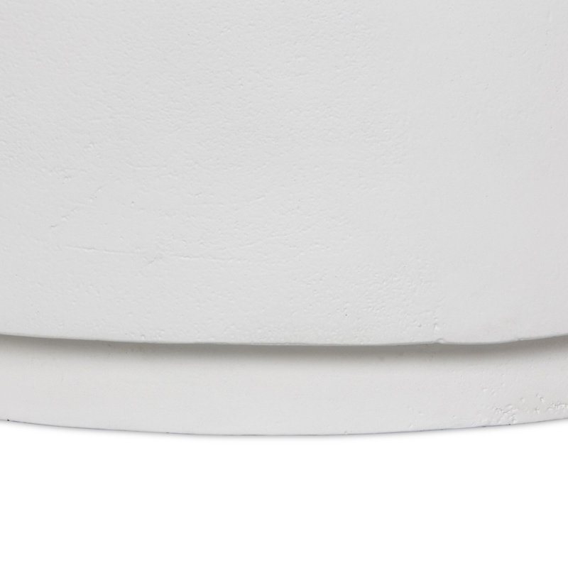 Javi Outdoor Round Coffee Table, Matte White, Matte White