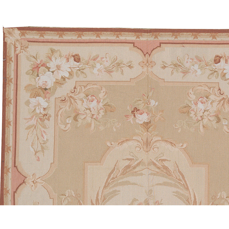 Hand-Knotted High-Quality Camel and Beige Area Rug