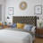 Rectangular Modern Button-Tufted Headboard, Classic Gray Velvet Adjustable Solid Wood Headboard for Queen and Full Size Bedroom