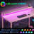 Gaming Desk With Led Lights, Home Office Desk With Recessed Power Outlet, Computer Desk With Spacious Shelves, Reversible Gamer Desk Table With Adjustable Monitor Stand & Headphone Hook-499926746