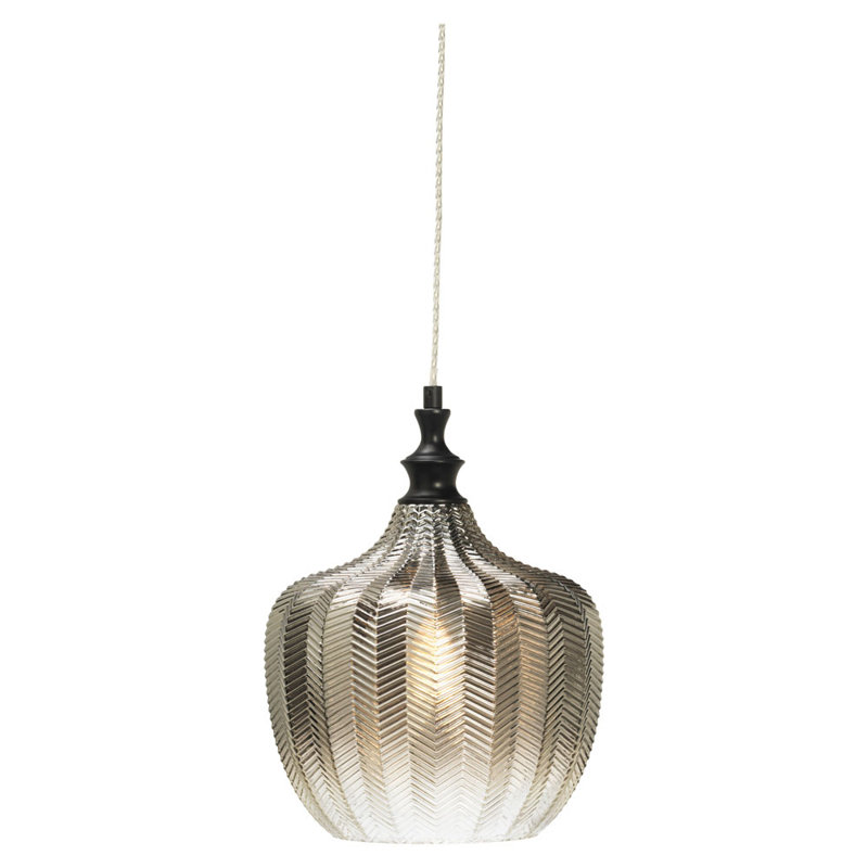 Manheim 1 - Light Black Dome Pendant, Pink/White, Black