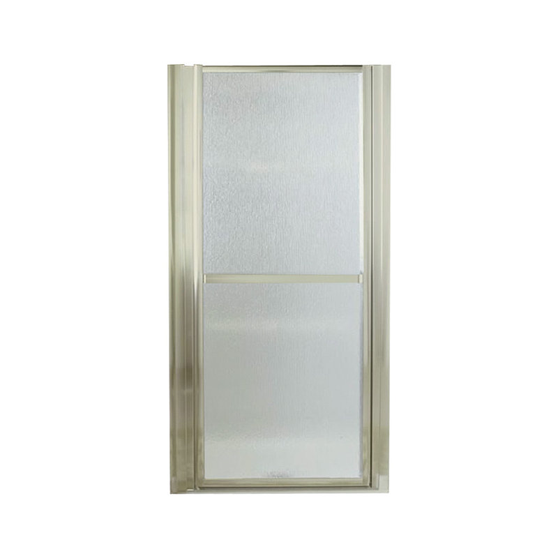 Finesse 65.5 in. H Pivot Frameless Shower Door with Patterned Glass, Nickel
