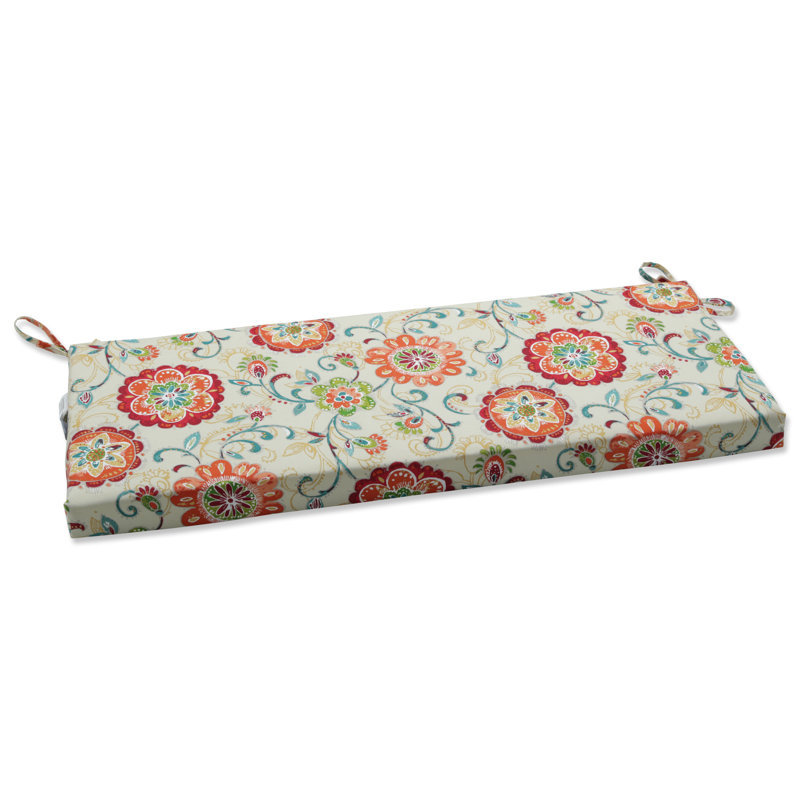 Coussin de siège d'intérieur / d'extérieur, L 45 po, Rouge / beige