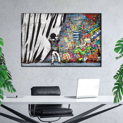 La musique derrière le rideau sur toile