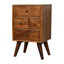 Table de chevet 4 tiroirs multi châtaignier