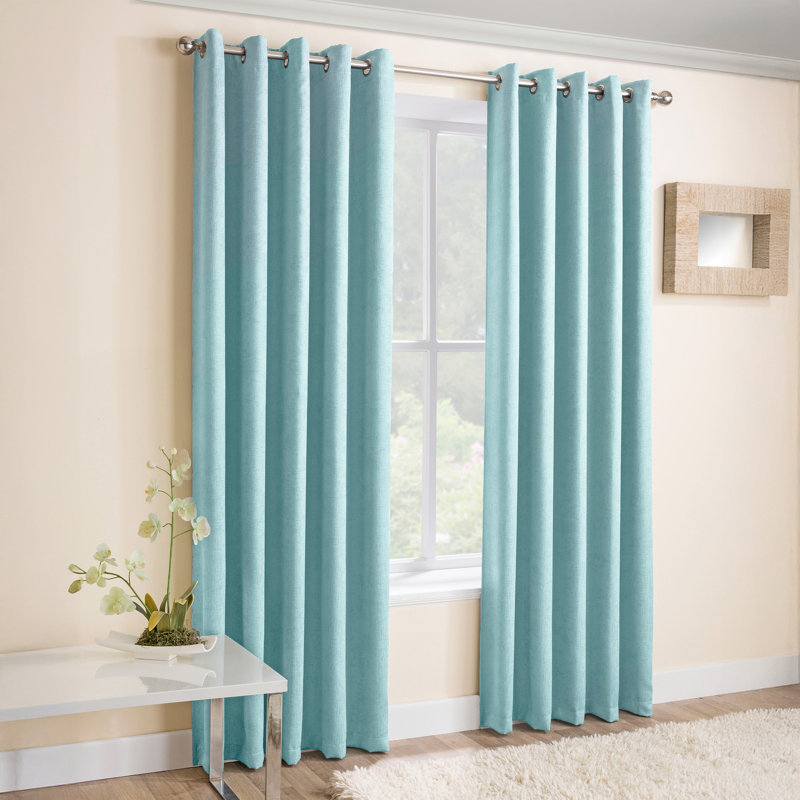 Biller Eyelet Thermal Light Reducing Curtain, 117cm Width x 229cm Drop, Blue