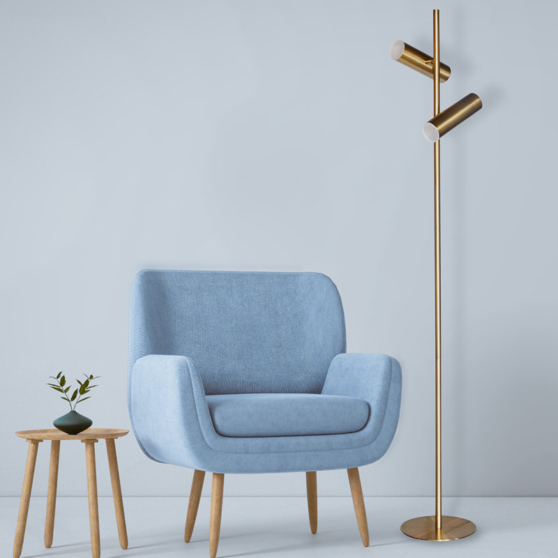 62.25'' LED Tree Floor Lamp, Aged Brass