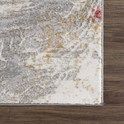 Tapis rose / beige à motif abstrait Catalaya