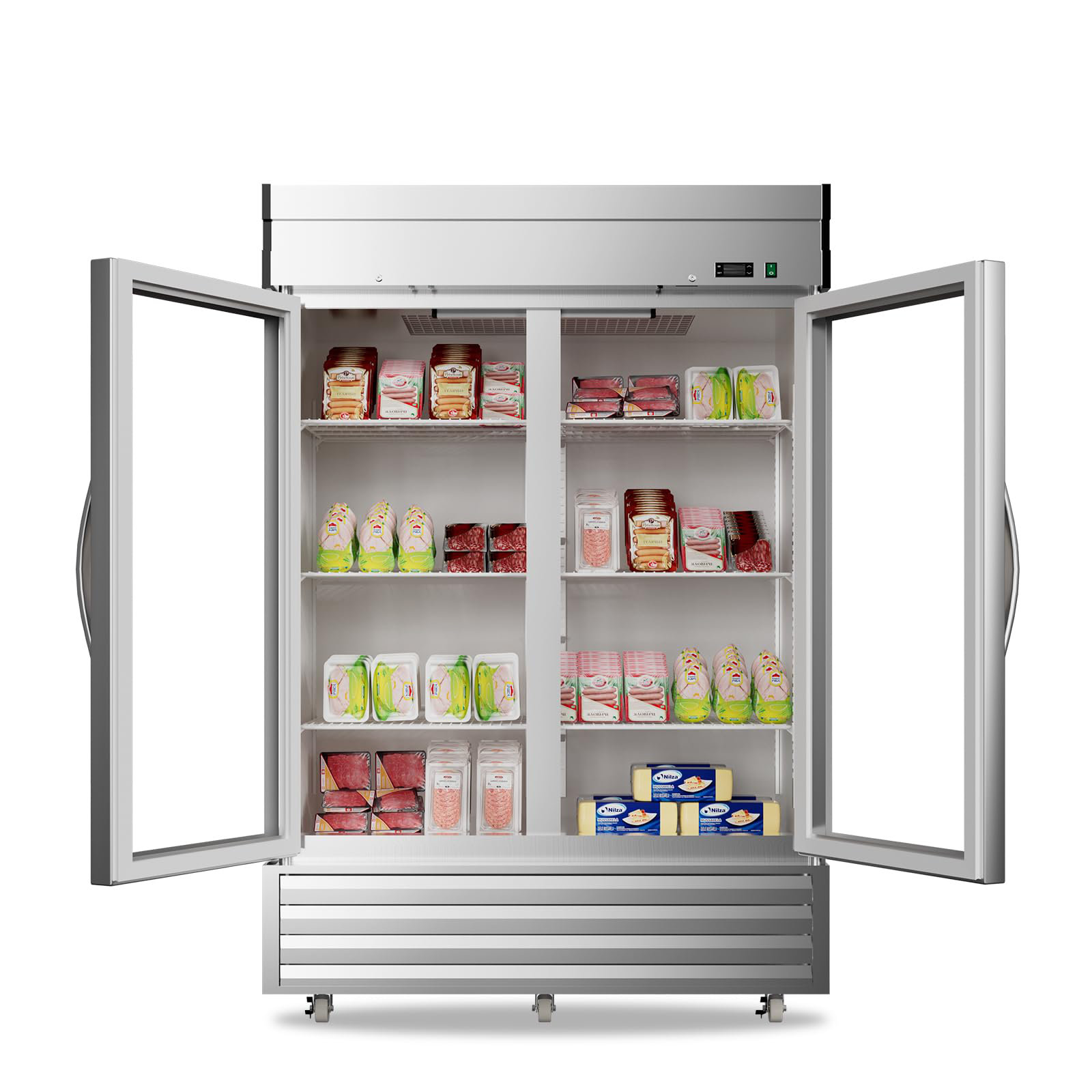 KICHKING 49 Cubic Feet Glass Door Reach-In Refrigerator - 54.17'' | Wayfair