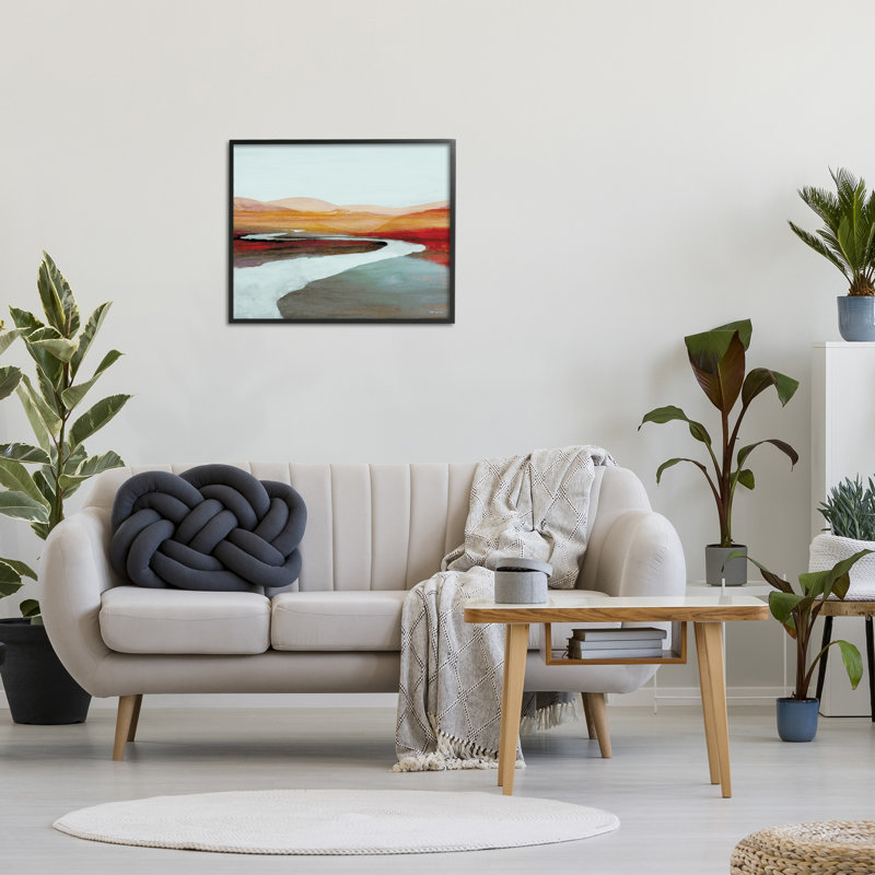«Flowing River Landscape Single Frame Frame» par Stellar Design Studio sur, Giclée encadrée noir minuit, H 24 po x l 30 po