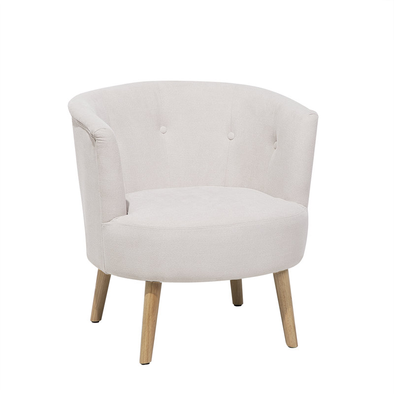 Stetson Upholstered Barrel Chair, Off-White