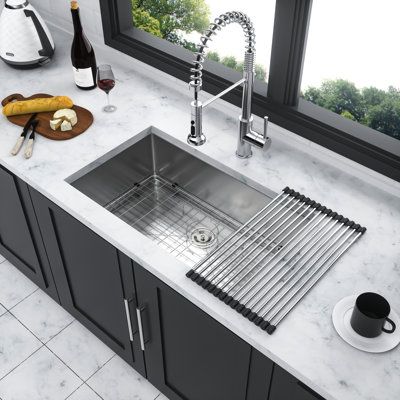 Undermount 33" Kitchen Sink Stainless Steel - 10 Inch Deep Basin With Smooth Surface And Easy Drainage 33"X19"X10" Water Flow Optimization Feature