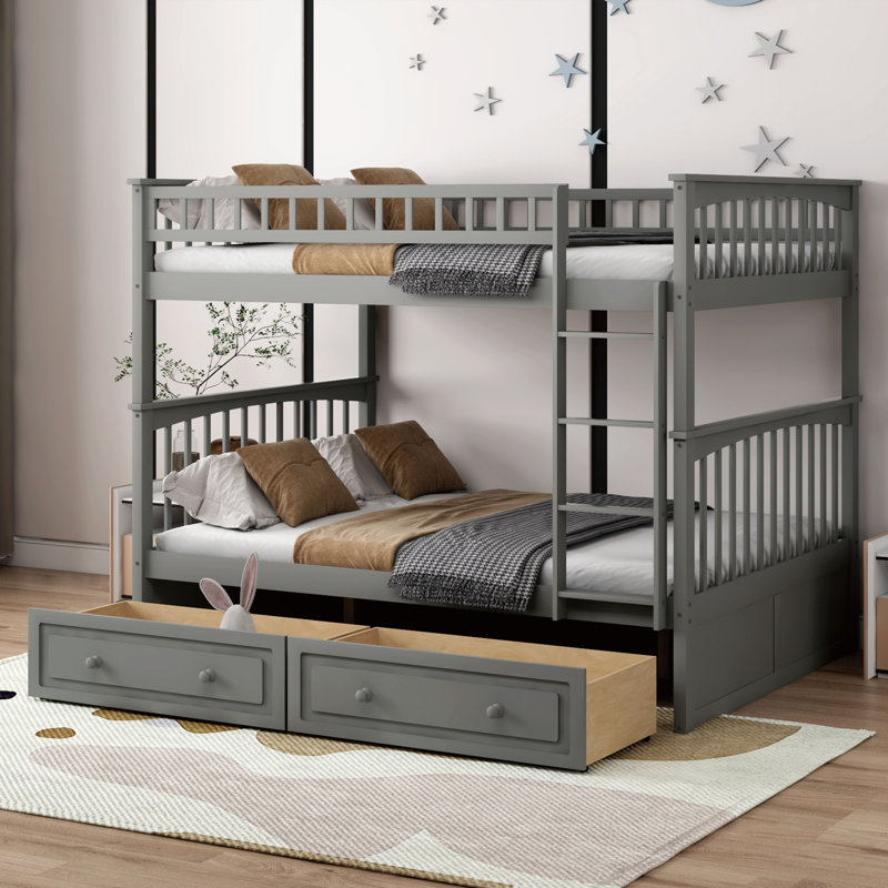 Gerolama Wood Standard Bunk Bed , Gray, Twin