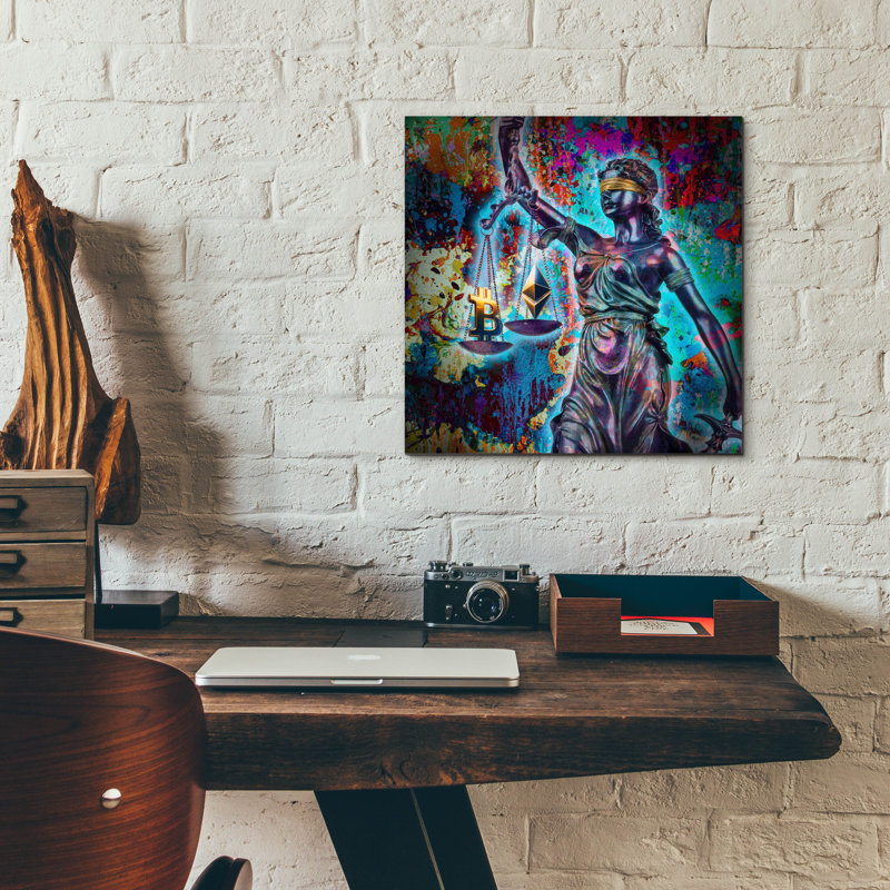 «Crypto Is Justice», art mural en verre acrylique, H 12 po x l 12 po