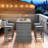5-Piece Outdoor Patio Gray Wicker dining Set