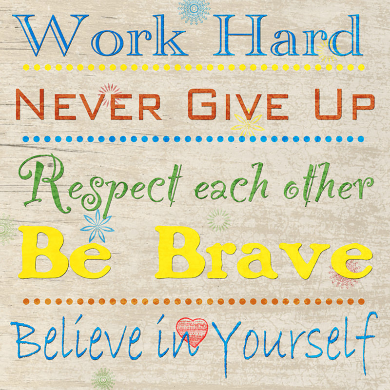 «Work Hard», impression sur toile tendue, H 24 po x l 24 po x P 1,5 po