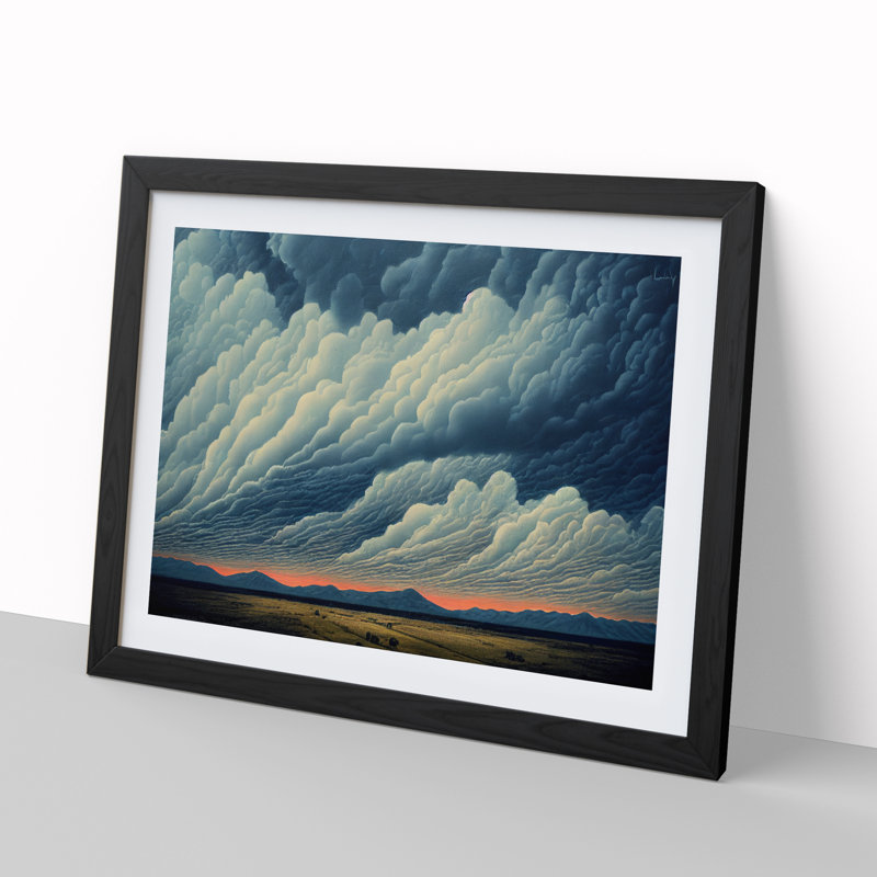 Clouds above Mountain Range - Framed Print, Black, 46cm H x 64cm W x 2cm D