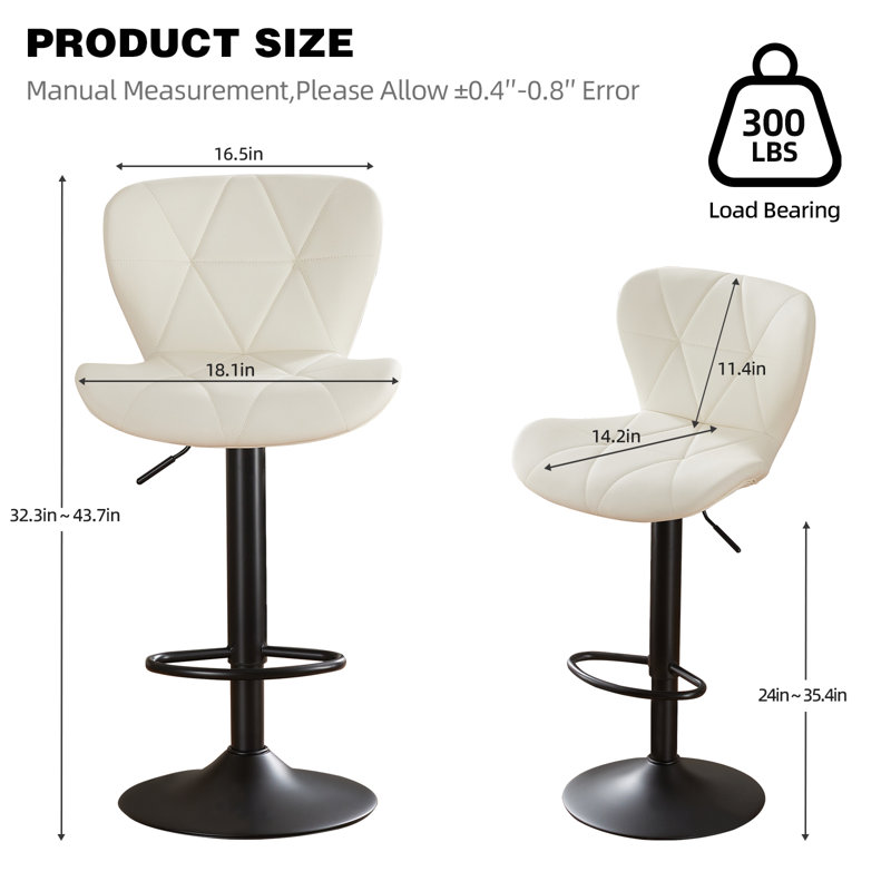 Swivel Adjustable Height Modern Bar& Counter Stool, Beige