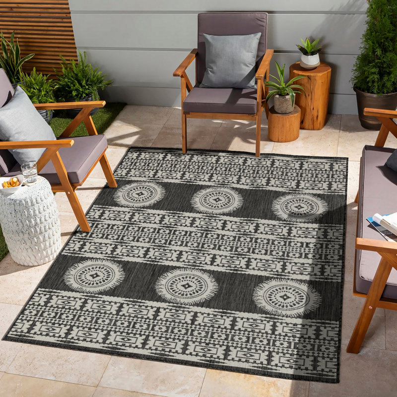 7 Ft. 10 In. X 10 Ft. 3 In. Indoor/Outdoor Area Rug, Anthracite, Rectangle 7'10" x 10'3"