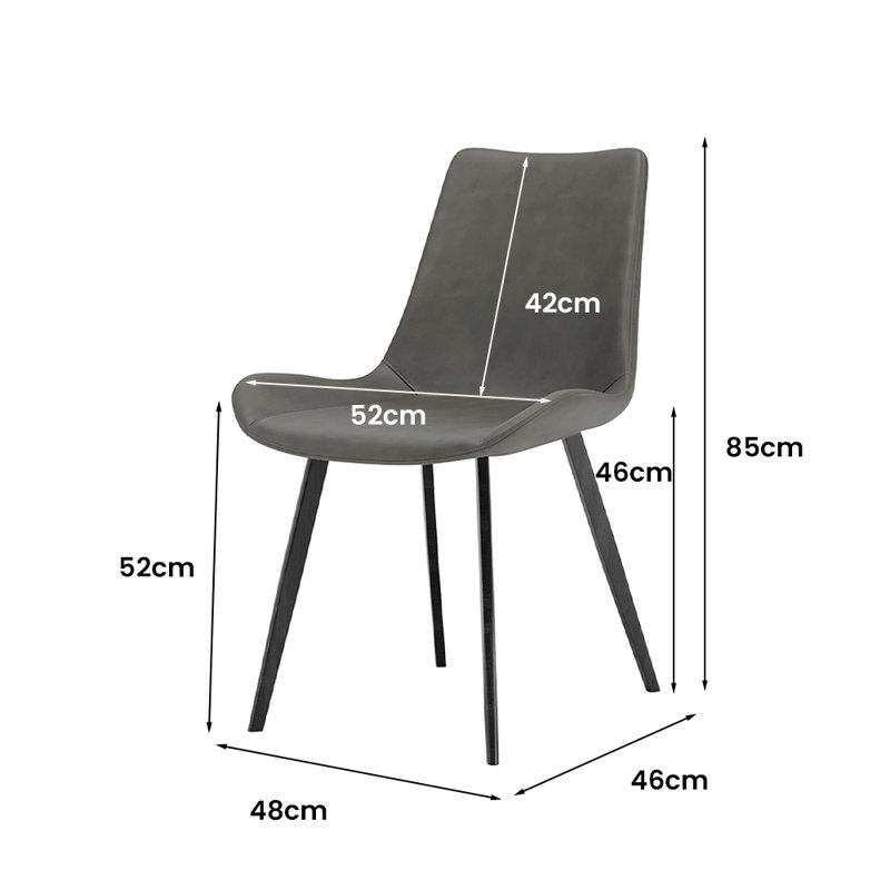 Chaise parsons rembourrée  Till, Gris