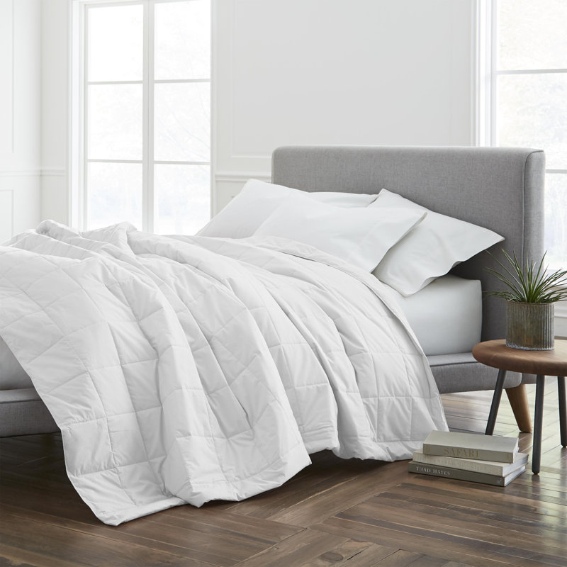EcoPure Full/Queen Reversible Cotton Fleece Blanket in White
