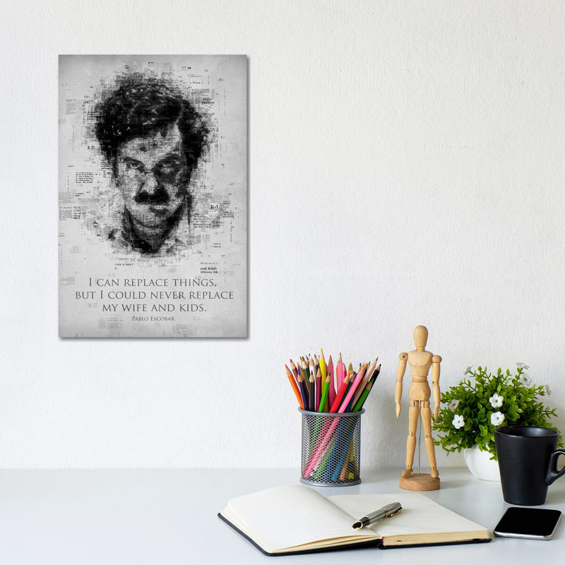 Pablo Escobar by Gab Fernando - Wrapped Canvas Print, 20.32 cm H x 30.48 cm W