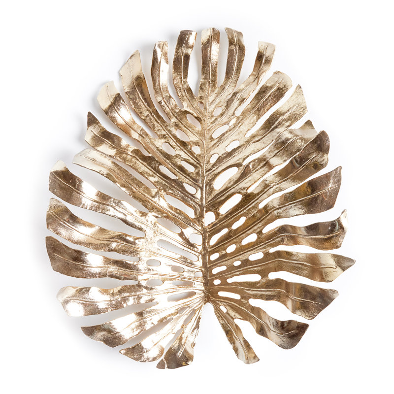 Art mural Monstera, Or, H 10 po x l 27 po x P 33 po